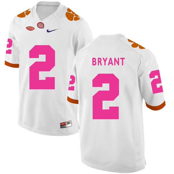 Clemson Tigers 2 Kelly Bryant White 2018 Breast Cancer Awareness College Football Jersey DingZhi